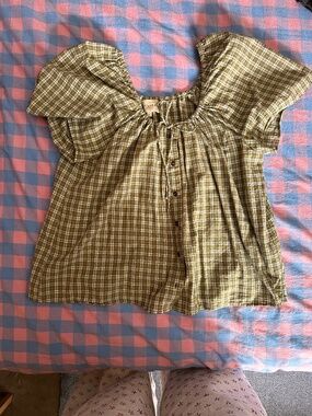 Sezane Vikaly Blouse Newcastle Checkquered Print - Size 12